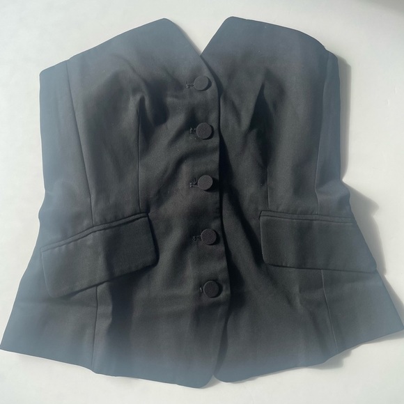 New with tags BR Banana Republic BUTTON-FRONT TAILORED TOP strapless - Picture 5 of 5